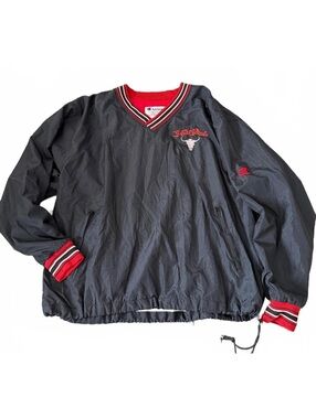 Vintage Champion Buffalo Bills Pullover Windbreaker Jacket Large Black NFL